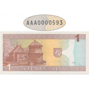 Lithuania, 1 Litas - AAA 0000593 - low serial number