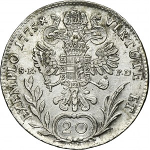 Austria, Joseph II, 20 Kreuzer Kremnitz 1775 B SK-PD