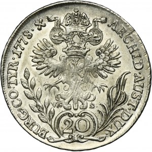 Austria, Maria Theresa, 20 Kreuzer Hall 1778 VC-S