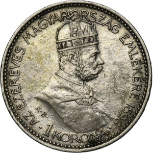 Hungary, Franz Joseph I, 1 Korona Kremnitz 1896 KB