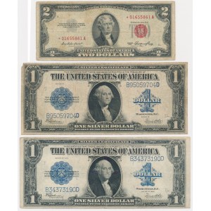 USA, set 1-2 Dollars 1923-53 (3 pcs.)