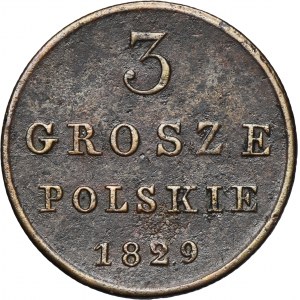 Kingdom of Poland, 3 groschen Warsaw 1829 FH