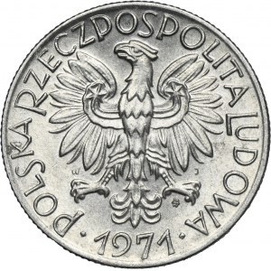 5 złotych 1971 Rybak - RZADSZY ROCZNIK