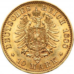 Nemecko, Pruské kráľovstvo, Fridrich III, 10 mariek Berlín 1888 A