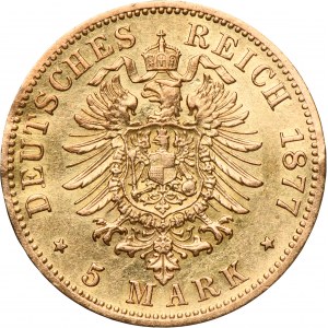 Germany, Kingdom of Prussia, Wilhelm I, 5 Mark Hannover 1887 B