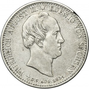 Allemagne, Royaume de Saxe, Frédéric Auguste II, 1/3 Thaler Dresde 1854