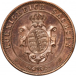 Germany, Kingdom of Saxony, Johann V, 5 Pfennig Dresden 1869 B