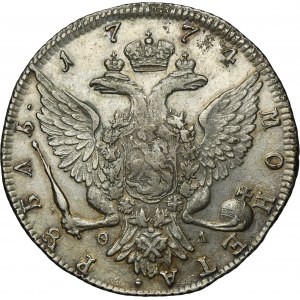 Rusko, Katarína II, rubľ Petrohrad 1774 СПБ ОЛ