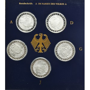 Set, Germany, FRG, 10 Mark 2001 - Federal Constitutional Court (5 pcs.)