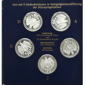 Set, Germany, FRG, 10 Mark 2001 - Federal Constitutional Court (5 pcs.)