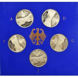 Set, Germany, FRG, 10 Mark 1998 - Francke Foundations in Halle (5 pcs.)