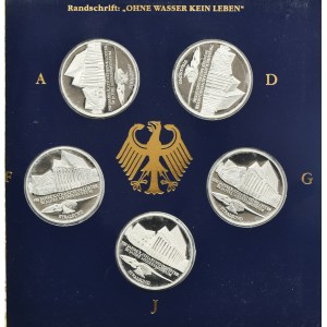 Ensemble, Allemagne, RFA, 10 Marks 2001 - Musée maritime (5 pièces).
