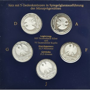 Set, Germany, FRG, 10 Mark 2001 - Naval Museum Stralsund (5 pcs.)