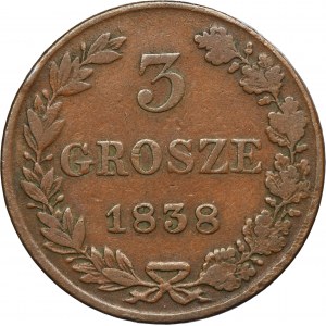 3 groschen Warsaw 1838 MW - RARE