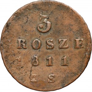 Duché de Varsovie, 3 grosze Varsovie 1811 IS