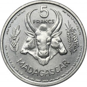 PROBE, Madagascar, French Union, 5 Francs Paris 1953 - ESSAI