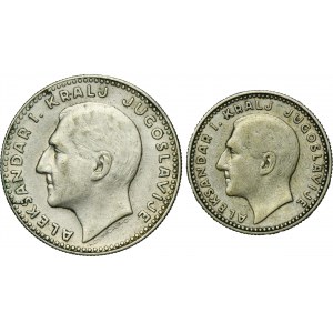 Set, Yugoslavia, Alexander I, 10 Dinara and 20 Dinara Belgrade (2 pcs.)