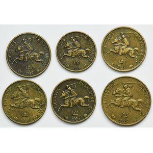Set, Lithuania, 5 Centai, 10 Centu and 20 Centu (6 pcs.)