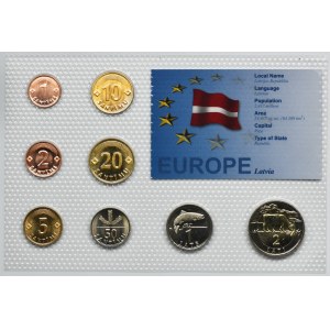 Set, Latvia, 1-50 Santimu, 1 Lats and 2 Lati (8 pcs.)