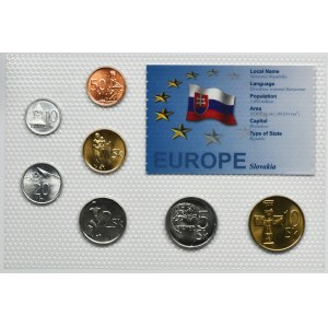 Set, Slovakia, 10-50 Hellers and 1-10 Koruna (7 pcs.)
