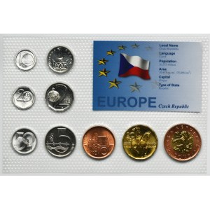 Set, Czech Republic, 10-50 Hellers and 1-50 Korun (9 pcs.)