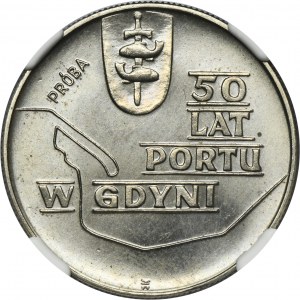 PRÓBA NIKIEL, 10 złotych 1972 50 Lat Portu w Gdyni - NGC MS65