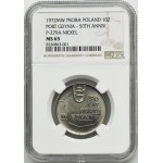 PRÓBA NIKIEL, 10 złotych 1972 50 Lat Portu w Gdyni - NGC MS65
