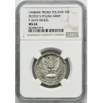 PRÓBA NIKIEL, 10 złotych 1968 XXV Lat Ludowego Wojska Polskiego - NGC MS64