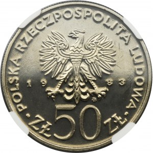 PRÓBA NIKIEL, 50 złotych 1983 Ignacy Łukasiewicz - NGC PF68 ULTRA CAMEO