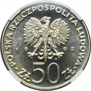 PRÓBA NIKIEL, 50 złotych 1982 Bolesław III Krzywousty - NGC PF68