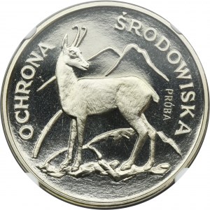 PRÓBA NIKIEL, 100 złotych 1979 Ochrona Środowiska Kozica - NGC PF67 ULTRA CAMEO