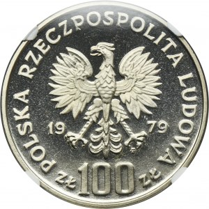 PRÓBA NIKIEL, 100 złotych 1979 Ochrona Środowiska Kozica - NGC PF67 ULTRA CAMEO