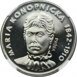 PRÓBA NIKIEL, 20 złotych 1978 Maria Konopnicka - NGC MS67 PL - jak lustrzanka