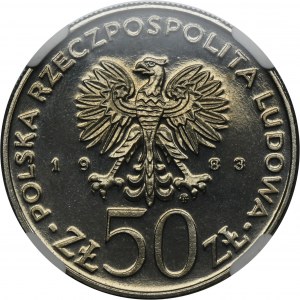 PRÓBA NIKIEL, 50 złotych 1983 300 lat Odsieczy Wiedeńskiej - NGC MS66