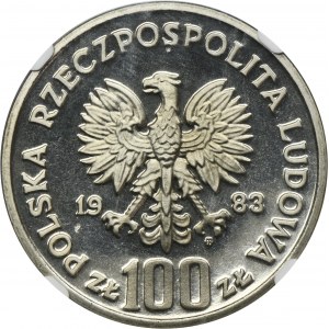 PRÓBA NIKIEL, 100 złotych 1983 Ochrona Środowiska Niedźwiedź - NGC PF68 ULTRA CAMEO