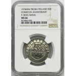 PRÓBA NIKIEL, 20 złotych 1974 XXV Lat RWPG - NGC MS66