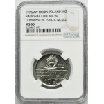 PRÓBA NIKIEL, 10 złotych 1973 200 lat Komisji Edukacji Narodowej - NGC MS65