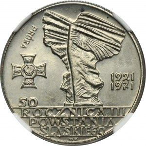 PRÓBA NIKIEL, 10 złotych 1971 50. Rocznica Powstania Warszawskiego - NGC MS65