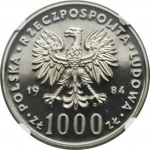 PRÓBA NIKIEL, 1.000 złotych 1984 Wincenty Witos - NGC PF68 CAMEO