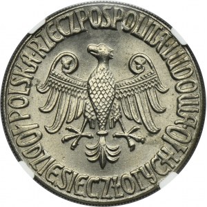 PRÓBA NIKIEL, 10 złotych 1964 Kazimierz Wielki - NGC MS64 - wypukły napis na awersie