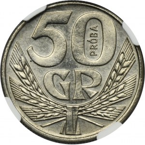 PRÓBA NIKIEL, 50 groszy 1958 - NGC MS64