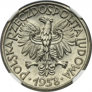 PRÓBA NIKIEL, 50 groszy 1958 - NGC MS64
