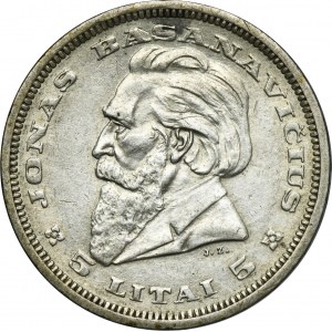 Lithuania, Republic, 5 Litai Kaunas 1936