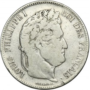 France, Louis Philippe I, 5 Francs Lyon 1833 D