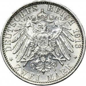 Allemagne, Royaume de Prusse, Guillaume II, 2 Marks Berlin 1913 A