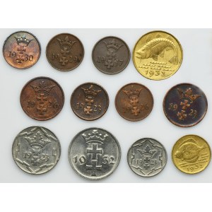 Set, Free City of Danzig, pfennig and gulden (12 pcs.)