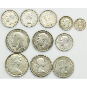 Set, Australia, Canada and Great Britain, George VI and Elizabeth II, Mix of Coins (11 pcs.)
