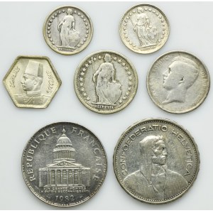 Set, Belgium, France, Switzerland and Egypt, Mix of coins (7 pcs.)