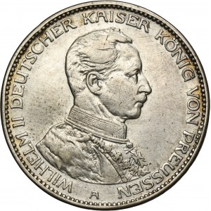 Germany, Kingdom of Prussia, Wilhelm II, 3 Mark Berlin 1914 A