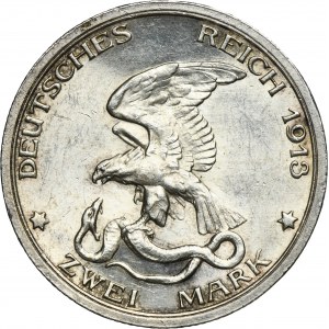 Germany, Kingdom of Prussia, Wilhelm II, 2 Mark Berlin 1913 A